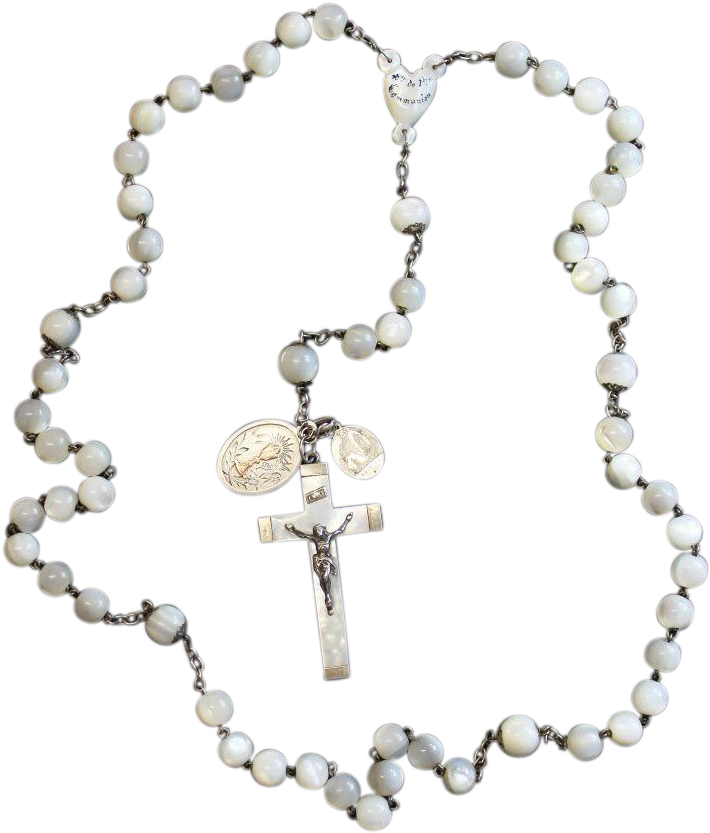 1920's Vintage Mother Of Pearl And Sterling Silver - Pearl (832x832), Png Download