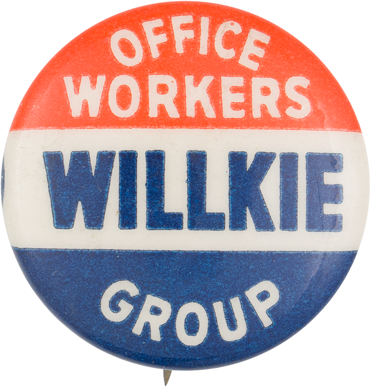 Office Workers Willkie Group - Campaign Button (1000x905), Png Download
