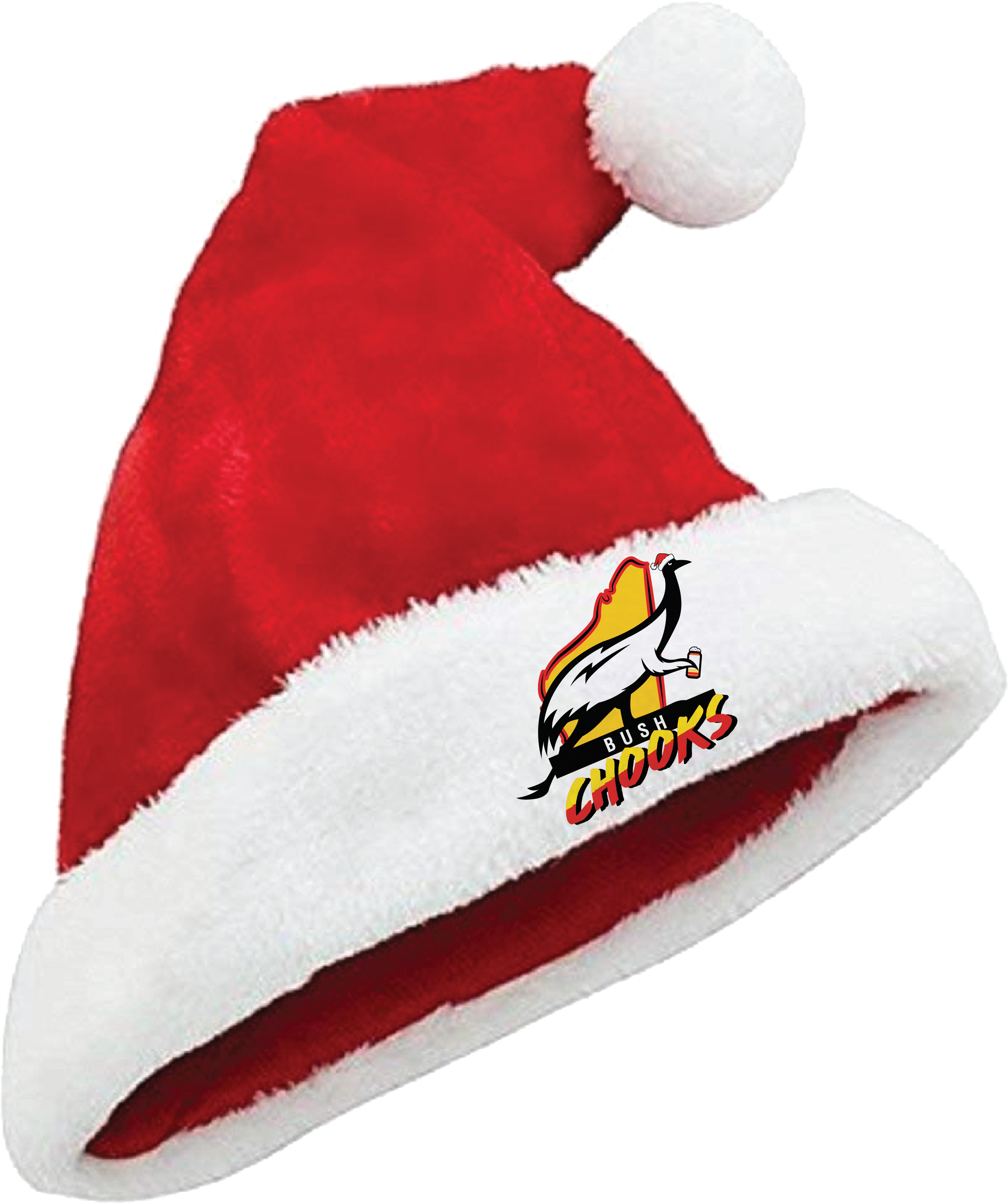 Image Of Bushchook Xmas Footy Jumper - Otc Plush Santa Hat Red (2951x3510), Png Download