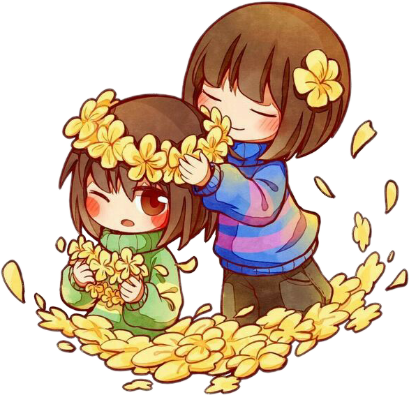 Freetoedit Cute Kawaii Undertale Flower Flowey Frisk - Kawaii Undertale (586x566), Png Download