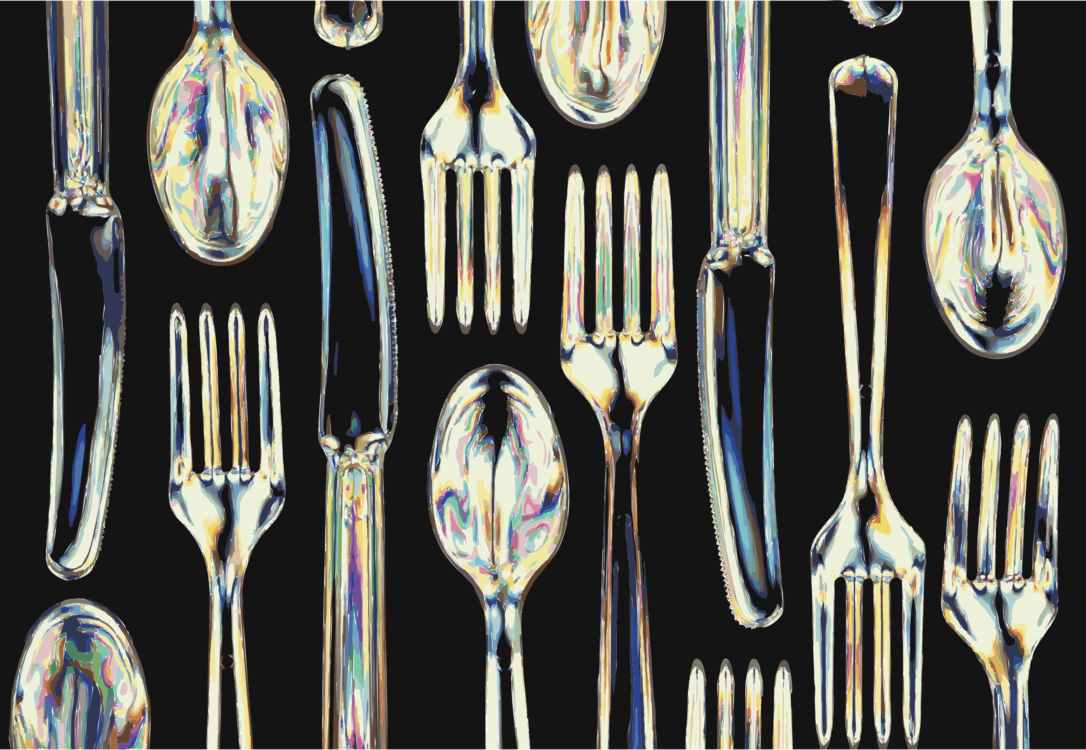 Knife Fork Cutlery Spoon Plastic - Blank Cookbook: A Blank Cookbook Journal For You To (1086x750), Png Download