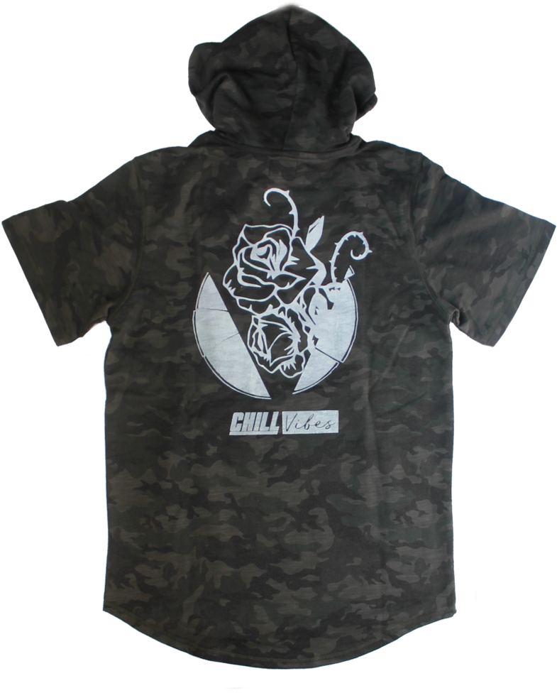 Broken Record Camo Long Tee - T-shirt (956x1024), Png Download