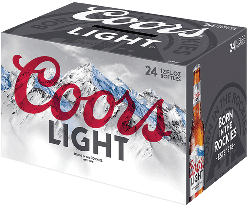 Coors Light - Coors Light Beer - 24 Pack, 12 Fl Oz Bottles (490x686), Png Download
