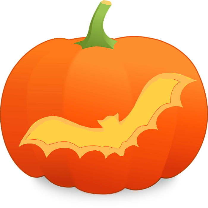 1 - Http - //halloween Haunt - Com/halloween Jack O - White Bat Black Background (700x700), Png Download
