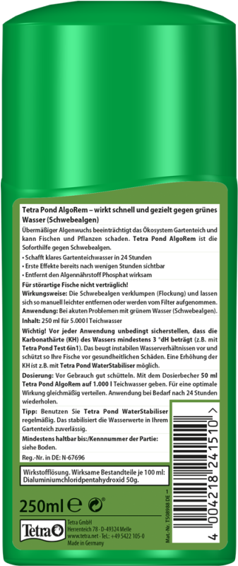 Tetra Algorem 500 Ml - 250ml Tetra Pond Algorem Green Water Treatment (800x800), Png Download