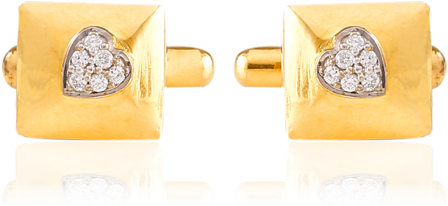 Heart On The Sleeve Diamond Cufflinks - Earrings (1000x1000), Png Download