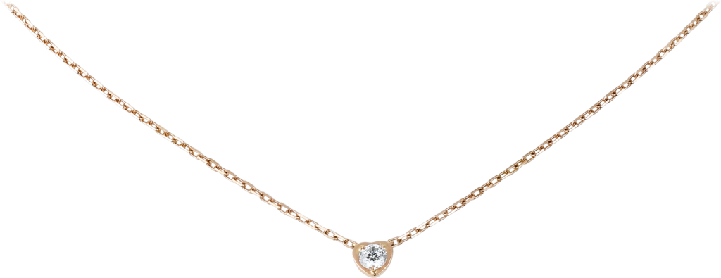 Diamants Légers Necklace, Heart Motif, Mmpink Gold, - Mặt Đá Dây Chuyền (1024x395), Png Download