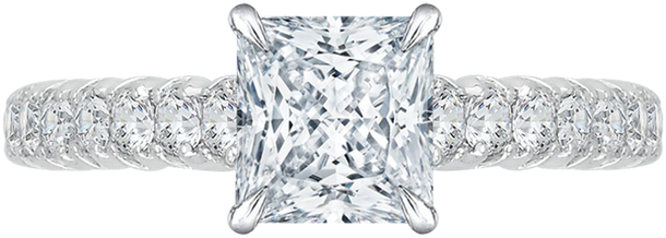 Carizza 18k White Gold Carizza Semi Mount Engagement - Ht2614pr9 Platinum Tacori Royalt Engagement Ring (800x800), Png Download