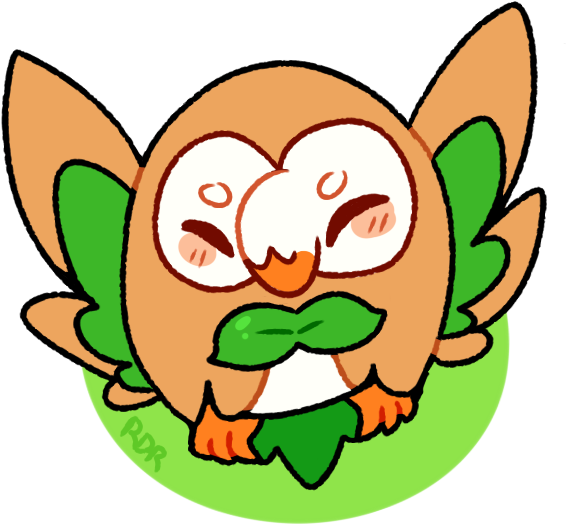 #722 Rowlet (585x554), Png Download
