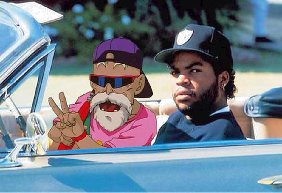 Master Roshi X Ice Cube - Roshi And Ice Cube (945x1241), Png Download