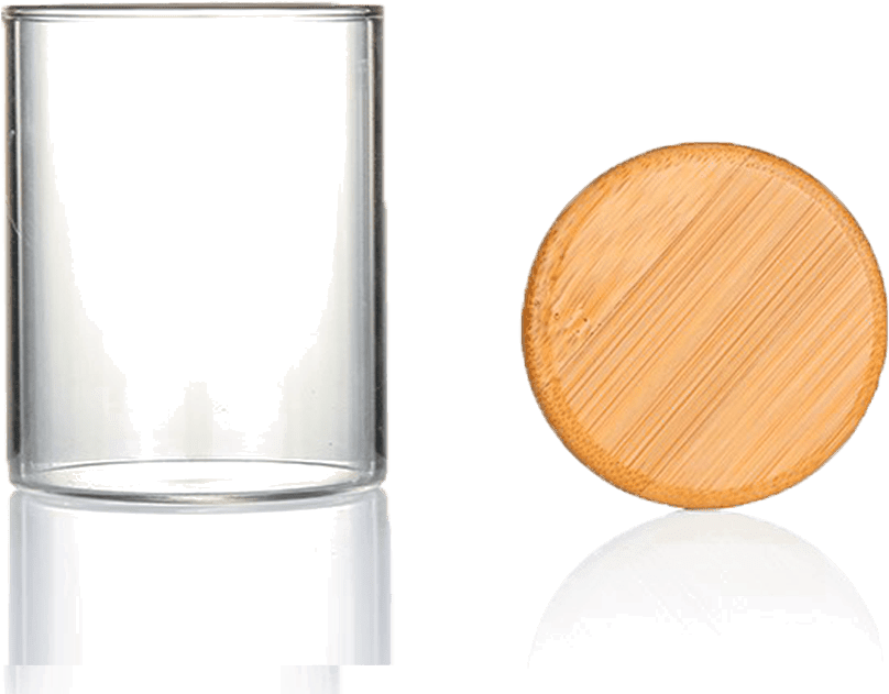 Premium Glass Jar Bamboo Cap - Makeup Mirror (1000x1000), Png Download