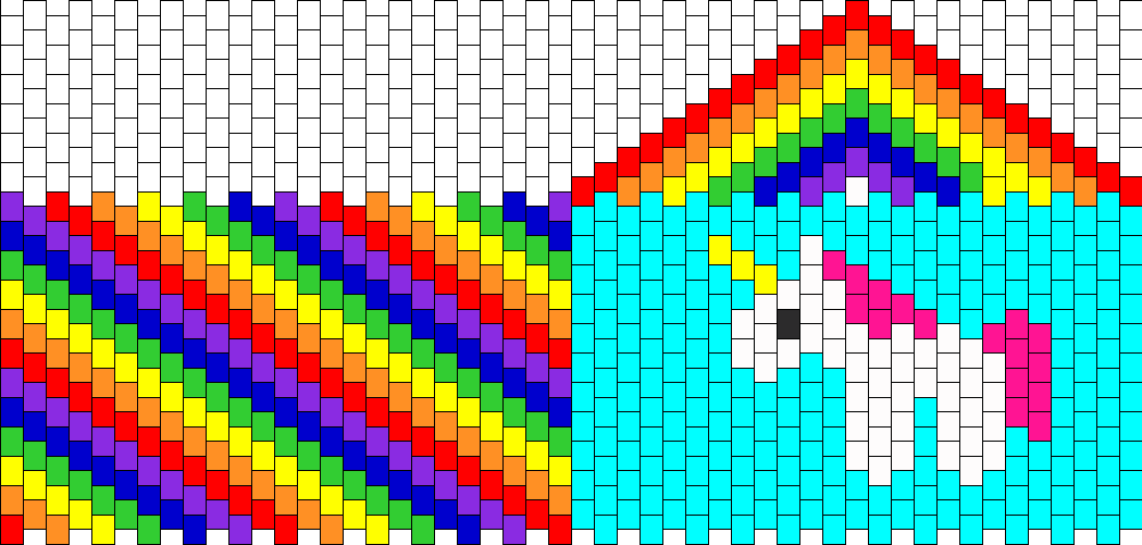 Rainbow Unicorn Wallet Bead Pattern - Bead (1050x501), Png Download
