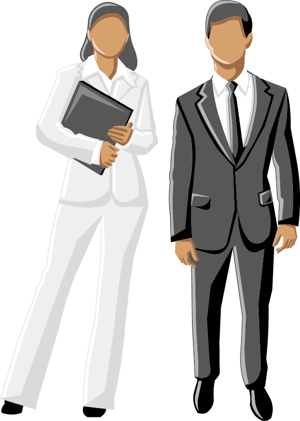 Men Clipart Business Woman - Business Man And Woman Clipart (605x848), Png Download