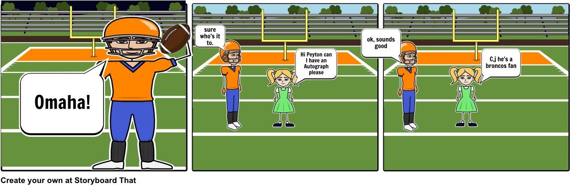Meeting Peyton Manning - Cartoon (1164x385), Png Download