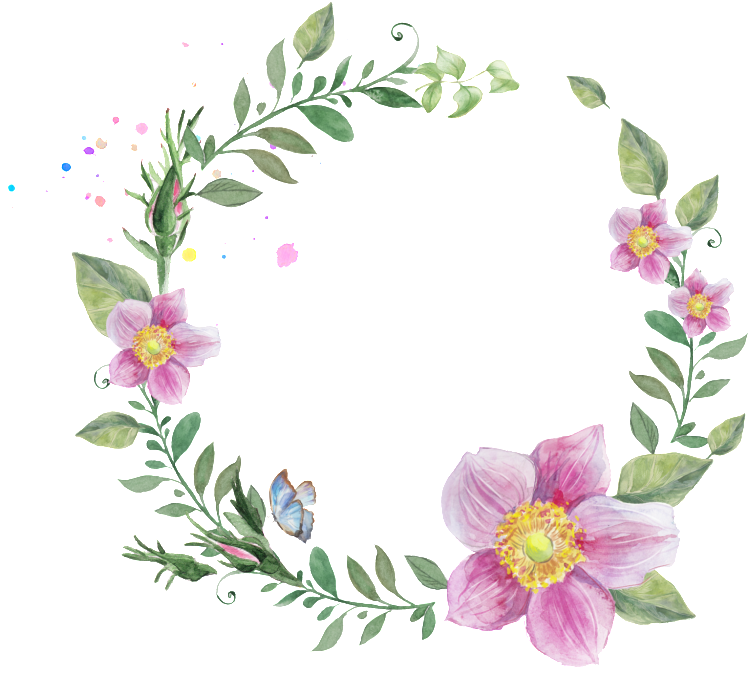 Sen Elegant Hand Painted Garland Decorative Elements - Printable In Loving Memory Sign Wedding (1024x949), Png Download