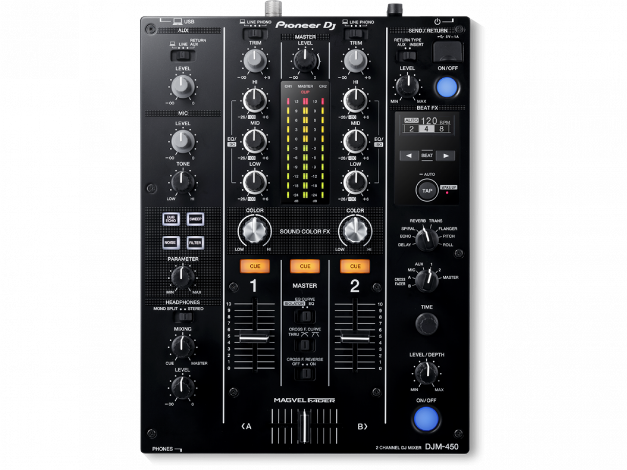 Pioneer Djm450 2 Channel Dj Mixer - Pioneer Djm-450 Dj Mixer (1224x1224), Png Download