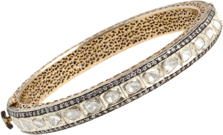 Munnu Rose & Round Cut Bangle Discovered On Fantasy (450x750), Png Download