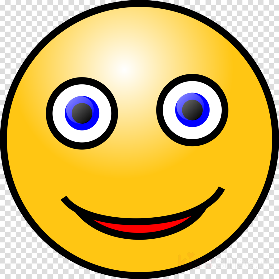 Smiley Face Blue Eyes Clipart Smiley Emoticon Clip - Smiley Face With Blue Eyes (900x900), Png Download