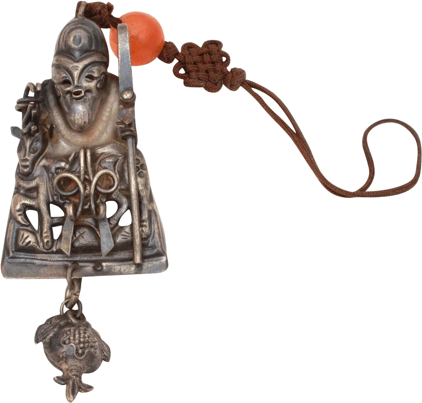 Antique Chinese Hat Ornament Immortal Deity With Shepherds - Bronze Sculpture (846x846), Png Download