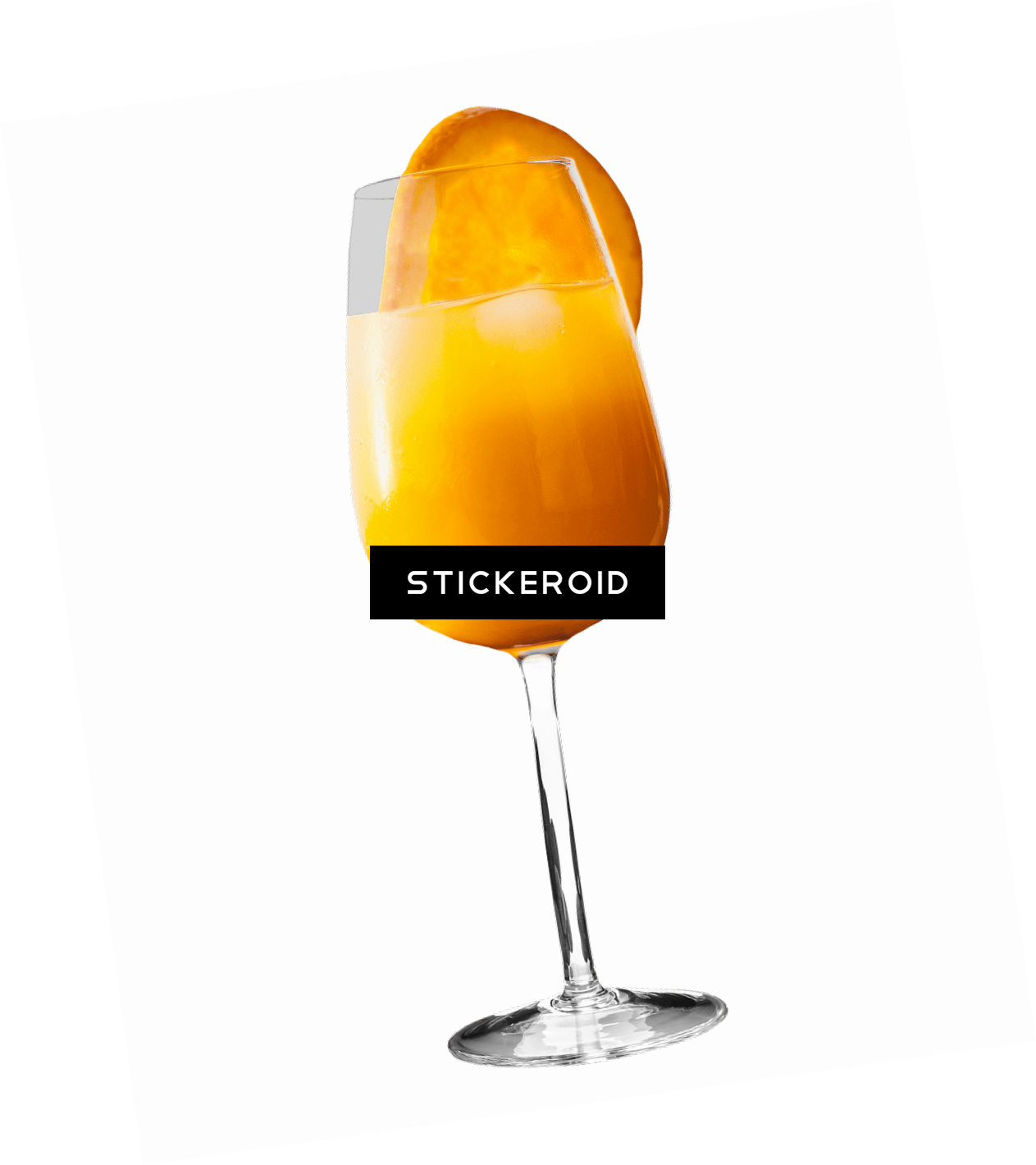 Orange Juice With Fruit Slice - Champagne Stemware (1263x1420), Png Download