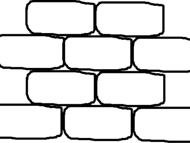 Brick Clipart Large - Bricks Black And White Clip Art (640x480), Png Download