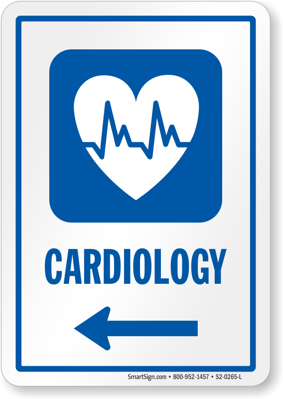 Cardiology Left Arrow Hospital Sign - Laboratory Signs And Symbols (568x800), Png Download