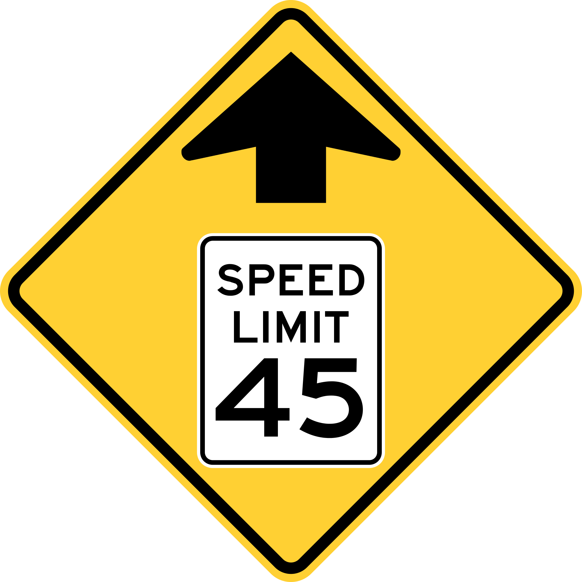 Open - Speed Limit 45 Ahead (2000x2000), Png Download