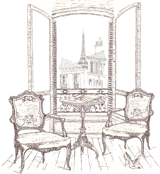 Dessin Fenetre Paris Maryse À Paris Coussin Senteur - Dessin Maison Paris (549x598), Png Download