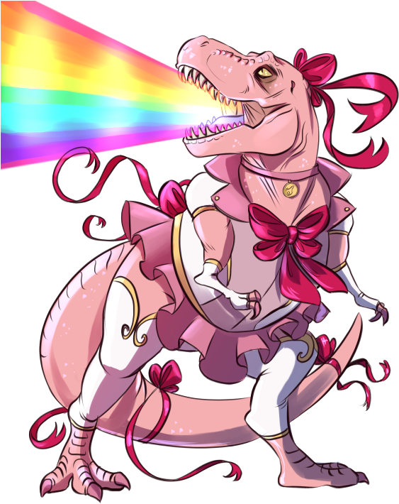 T Rex Girl (600x776), Png Download