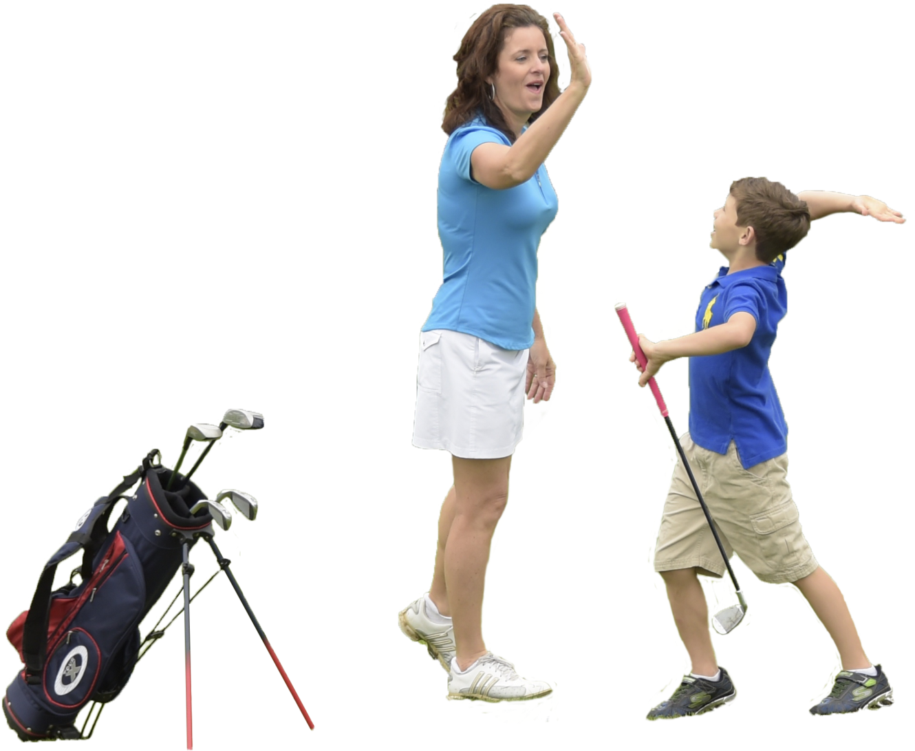 Jill Scally High Fives A Junior At A Beginner Golf - Golf (1869x1400), Png Download