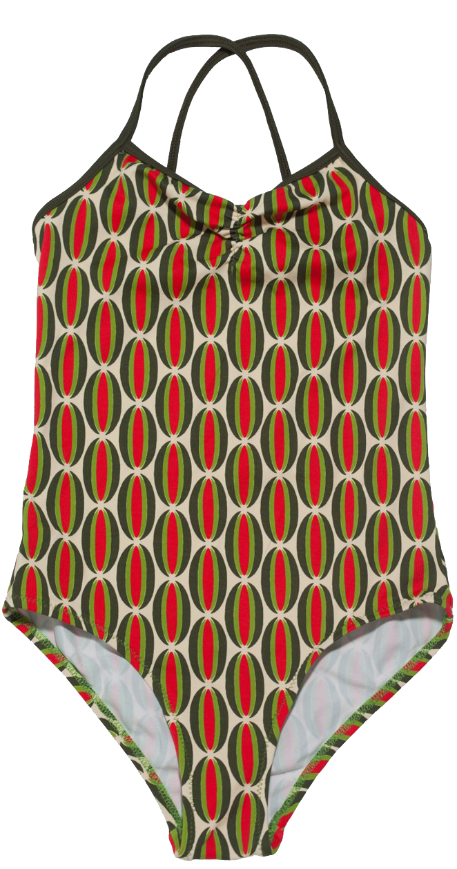 Slice Of Watermelon Print Swimsuit For Girls High End (695x1280), Png Download