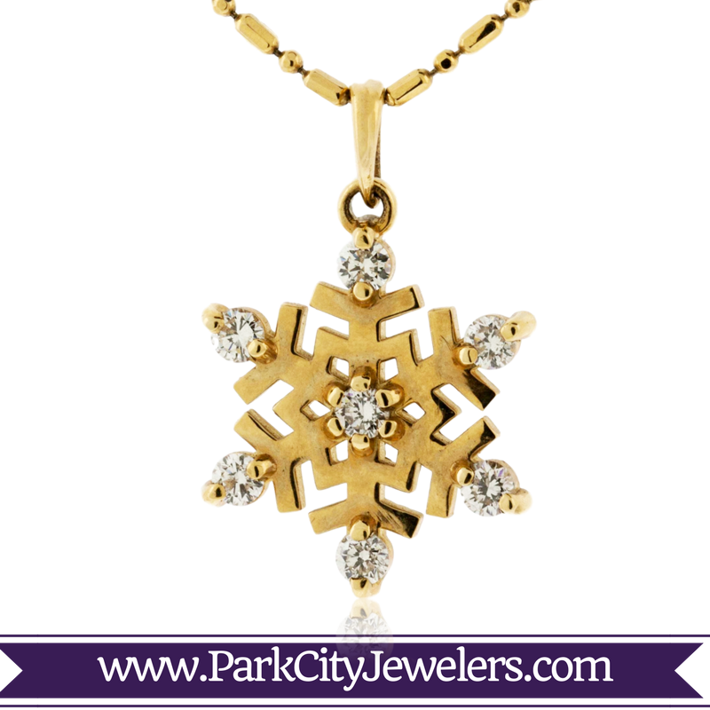 Medium Diamond Tipped Snowflake Necklace - Elk Ivory Tooth Trophy Antler Ring (800x800), Png Download