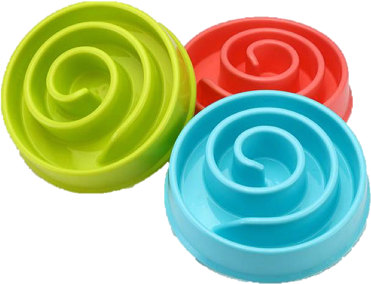 Paisley Paws Swirl Shaped Dog Slow Feed Bowl - Dog (864x658), Png Download