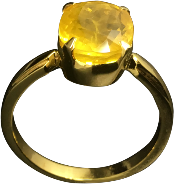 Yellow Sapphire - Engagement Ring (1000x1000), Png Download