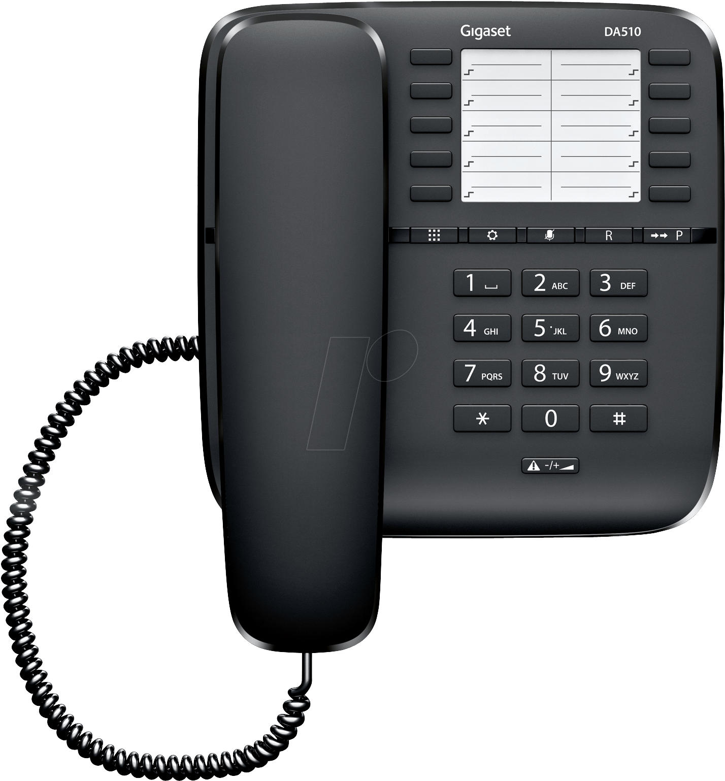 Telephone, With Cord, Black Gigaset Communications - Telephone Gigaset Da310 (1452x1560), Png Download