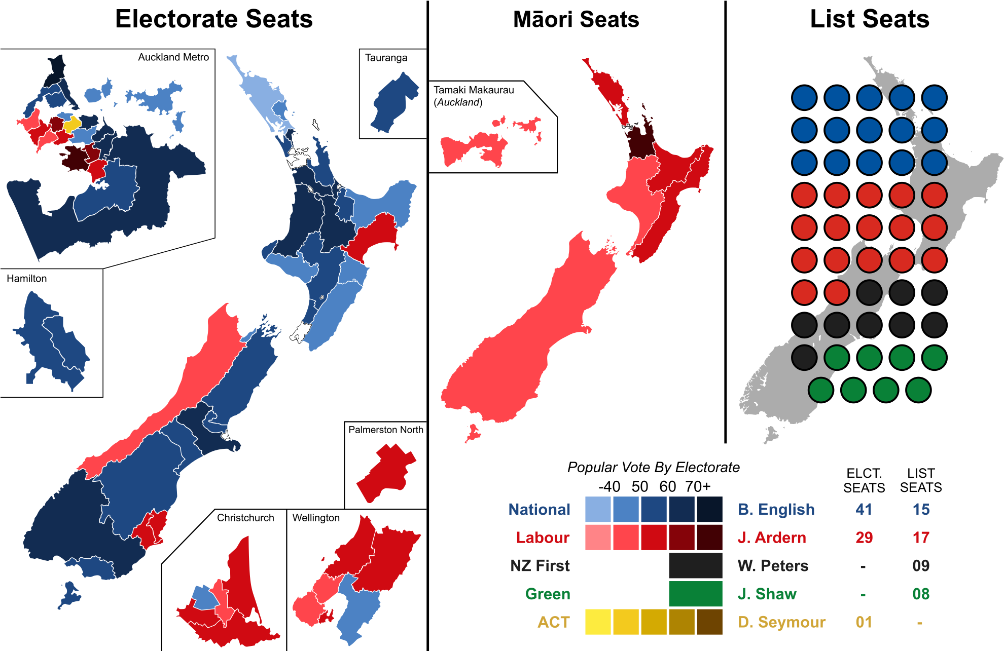 New Zealand 2017 Election Results Map - 2017 Nz Election Results (2000x1297), Png Download