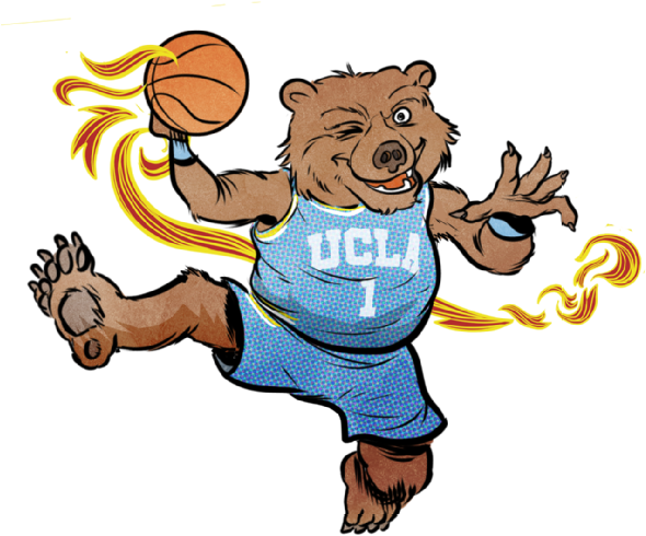 Ucla Is Back On The Marquee - Ucla Mascot With Basketball (600x600), Png Download