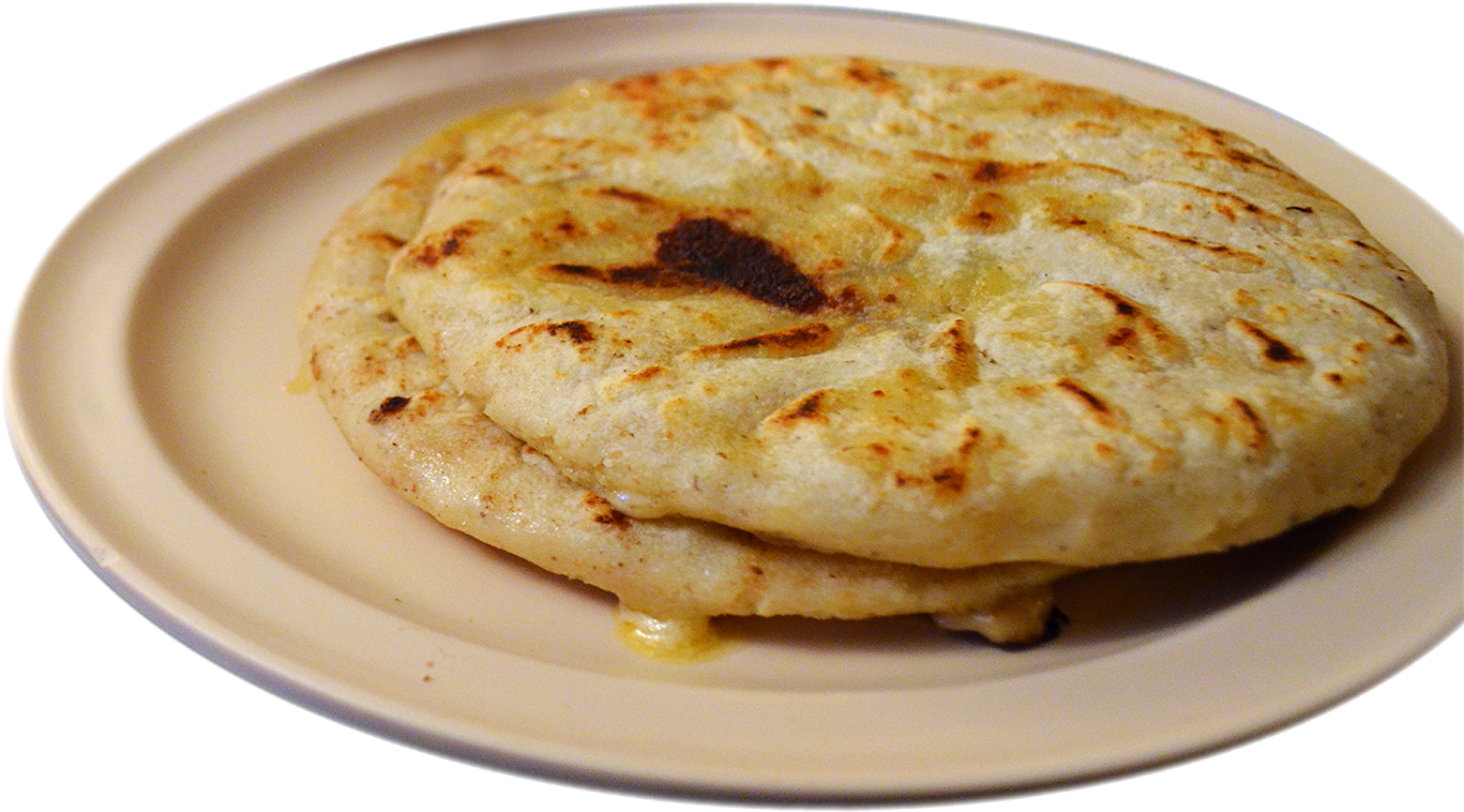 One Crispy Taco And One Cheese Pupusa, Served With - Bhakri (1600x978), Png Download