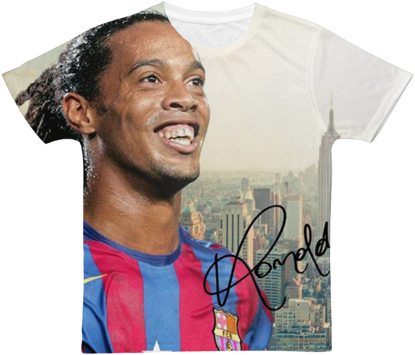 Ronaldinho ﻿classic Sublimation Adult T-shirt - خلفيات رونالدينو (900x900), Png Download