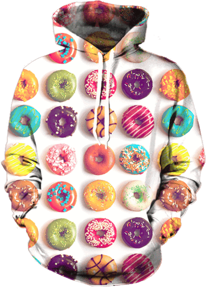Donuts All Over Hoodie & Sweatshirt - Clearance Sale - Ozera Silicone Mini Donut Pan Muffin (580x580), Png Download