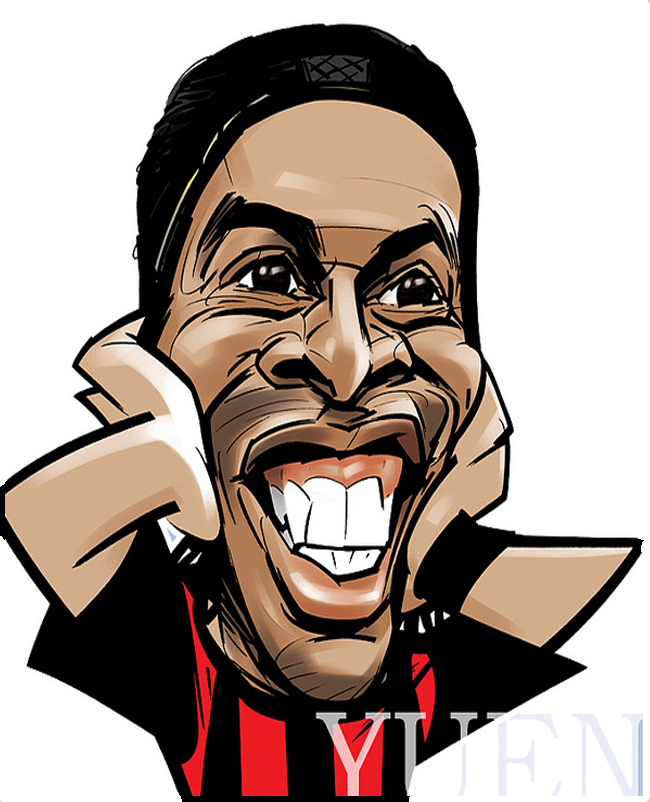 Ronaldinho - Caricature (650x802), Png Download