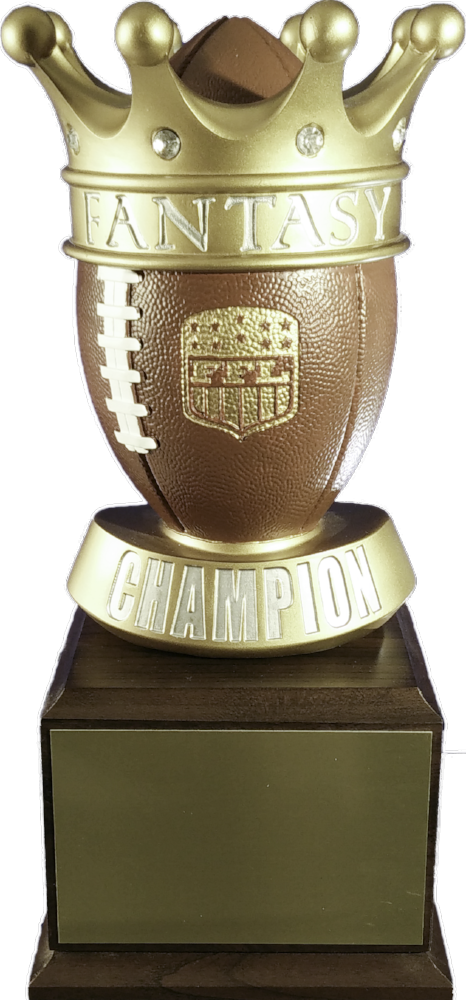 Fantasy Football Crown Small Perpetual Trophy - Football Trophy Crown (466x1000), Png Download