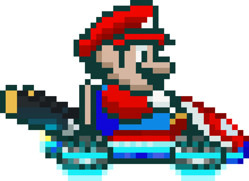 Mario Pixel Png - Super Mario Kart Png (1024x745), Png Download