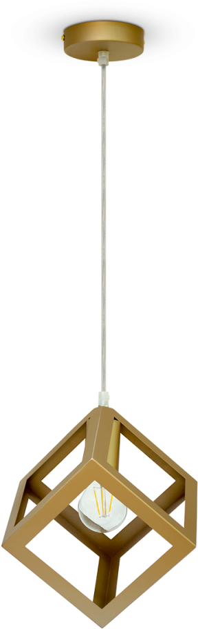Lampe Suspendue Géo Rhombe Champagne Gold 1mt E27 Ф250mm (1000x1000), Png Download