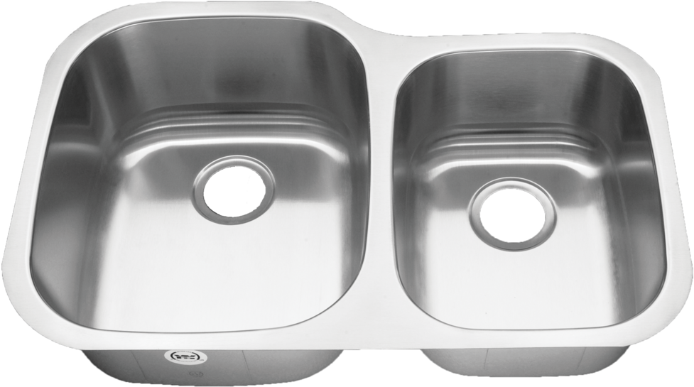 18 Gauge Stainless Steel 60/40 Double Bowl Sink - Cin Ci Tu-002 16 Gauge Atlas Stainless Steel 60-40 (1000x566), Png Download
