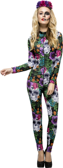 Day Of The Dead Fancy Dress (525x700), Png Download