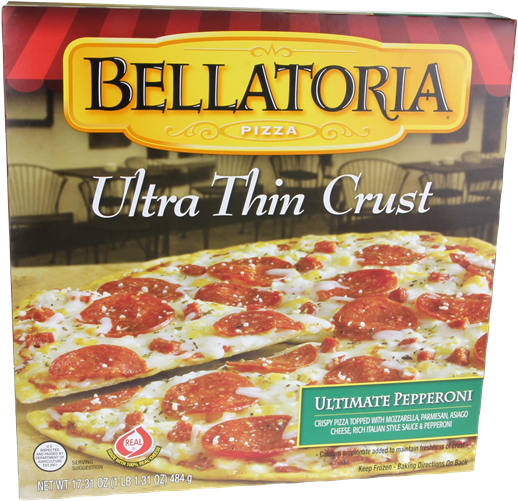 Bellatoria Ultra Thin Crust Ultimate Pepperoni Pizza - Bellatoria Supreme Pizza (600x581), Png Download
