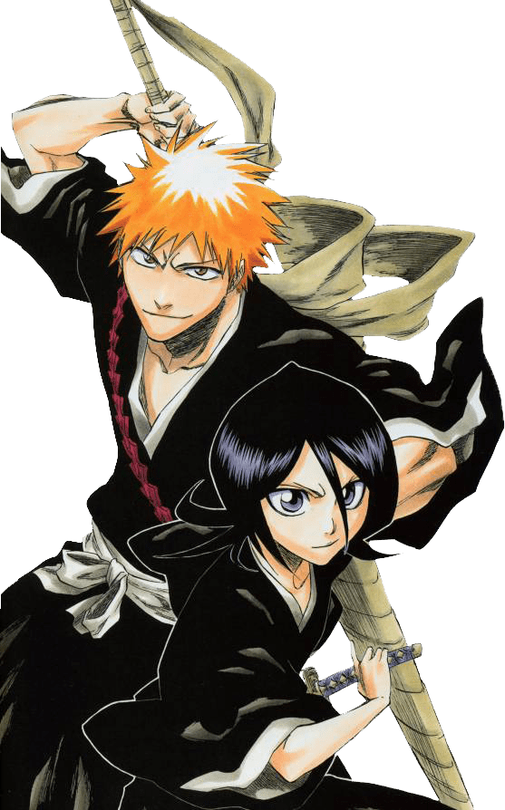 Ichigo And Rukia Render 2 By Blackredbear-d4lmp5l - Bleach Manga Ichigo Color (557x894), Png Download