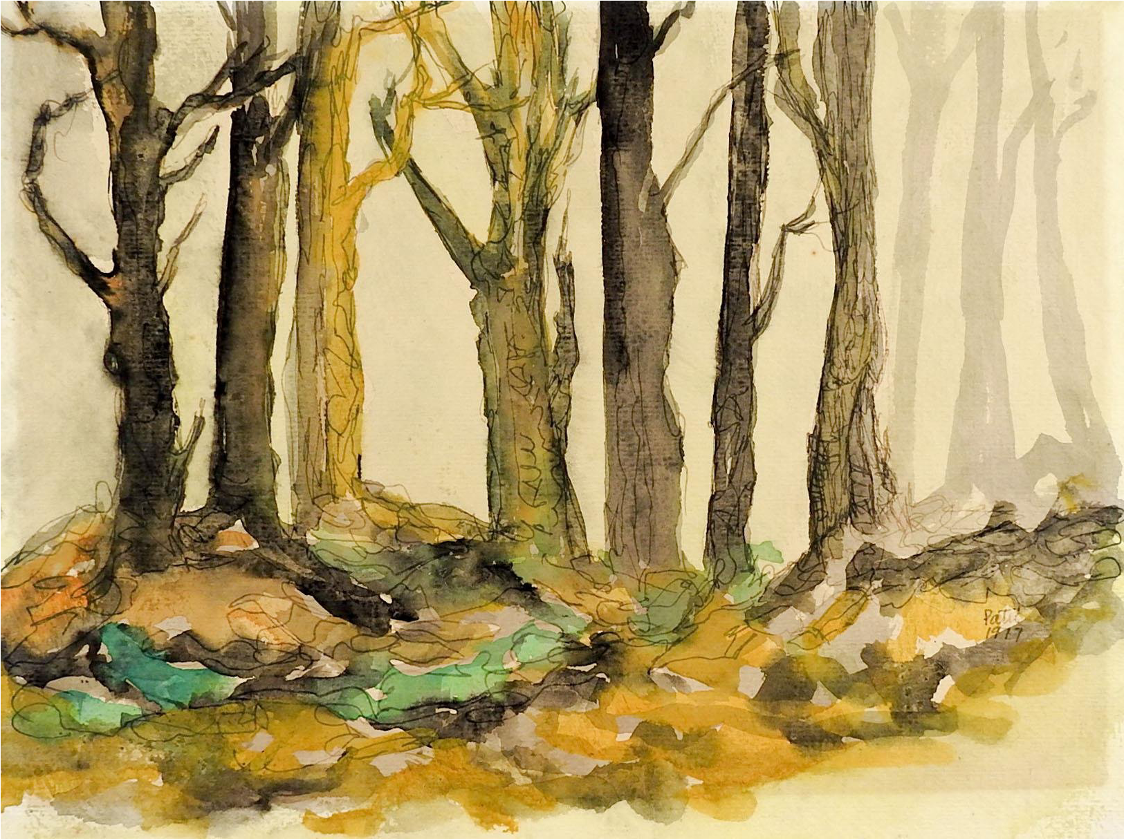 Mysterious Forest Painting Chairish - Watercolor Painting (1804x1348), Png Download