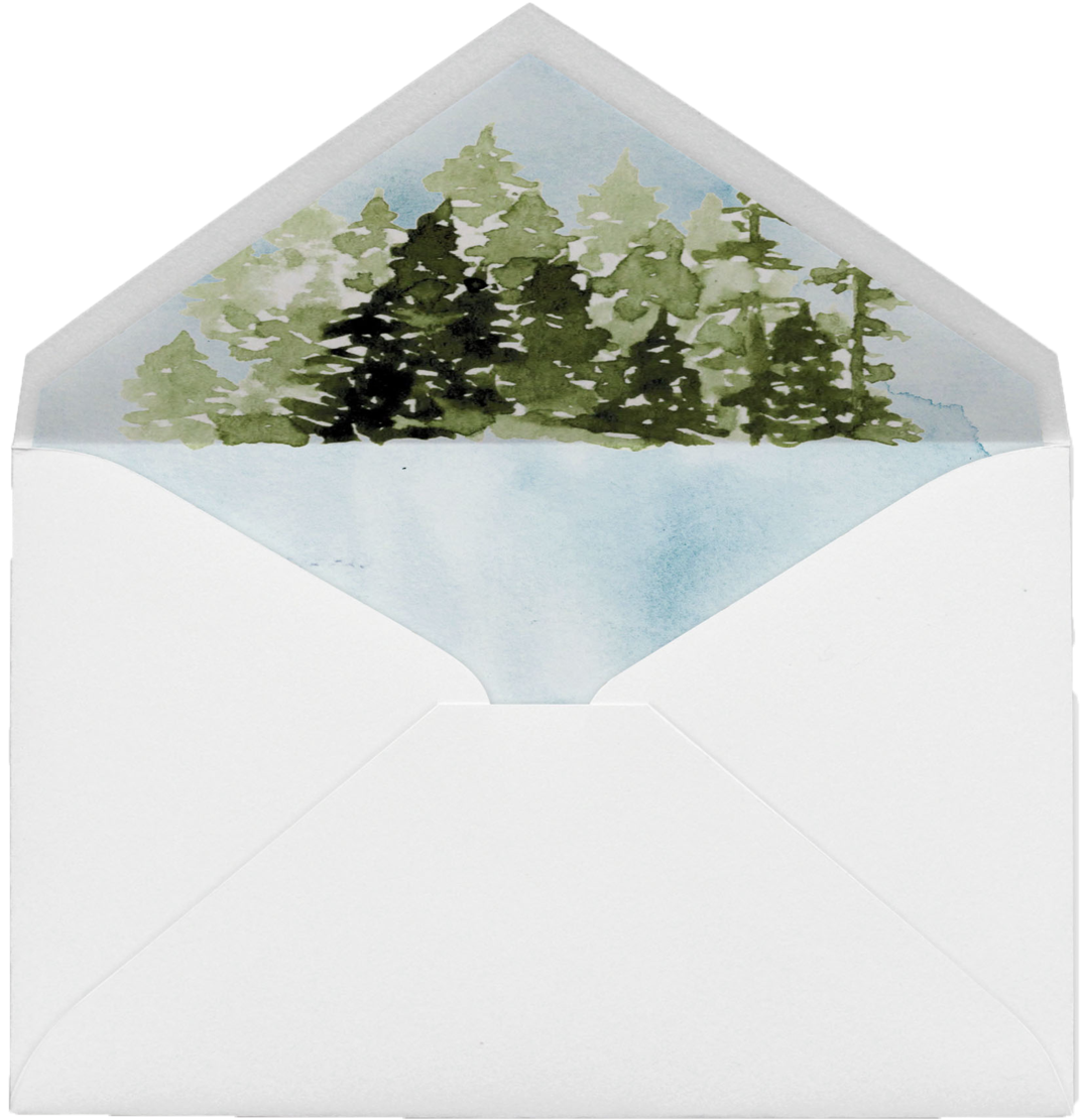 Watercolor Lake Lined Envelope - Wedding Invitation (2000x1500), Png Download